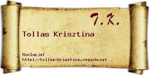 Tollas Krisztina névjegykártya